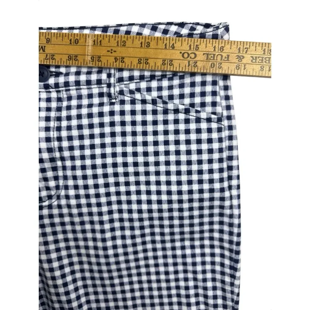 St John's Bay Bermuda Shorts Blue White Gingham Check Stretch Womens 12